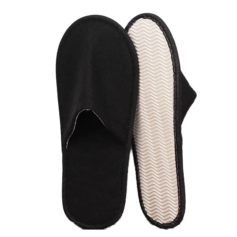 1 Pair Hotel Slippers Men Womens Top Quality Velvet Travel Disposable Cotton Home Hospitality Shoes Cheap SPA Guest Slides