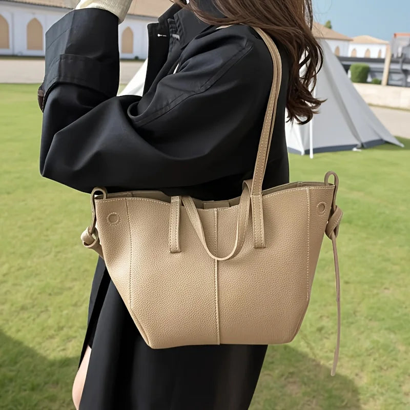 Stylish Casual Tote Bag, Large Capacity PU Leather Handbag Women Wing Bag, Fashionable Woman Bags, Commuting Shoulder Armpit Bag