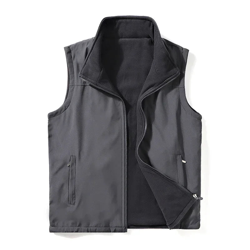 Men 2025 Autumn New Thick Sleeveless Vest Jacket WaistCoat Men's Winter Casual Warm Vests Sleeveless Outwear Fleece Jacket 5XL