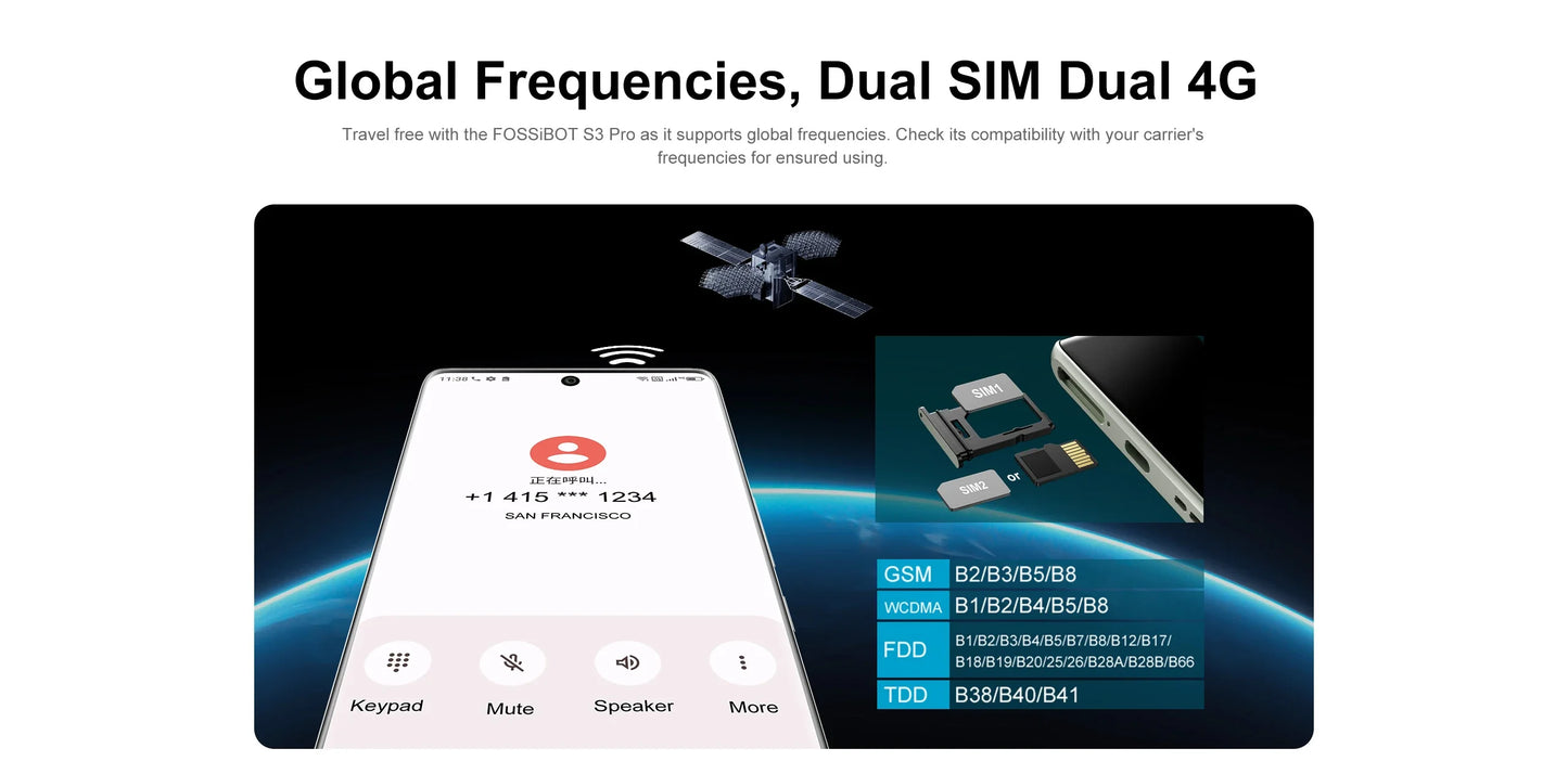 FOSSiBOT S3 PRO Smartphone 20GB +128GB 6.67" AMOLED Display Android 14  Mobile 8+64MP Camera NFC Cell Phone