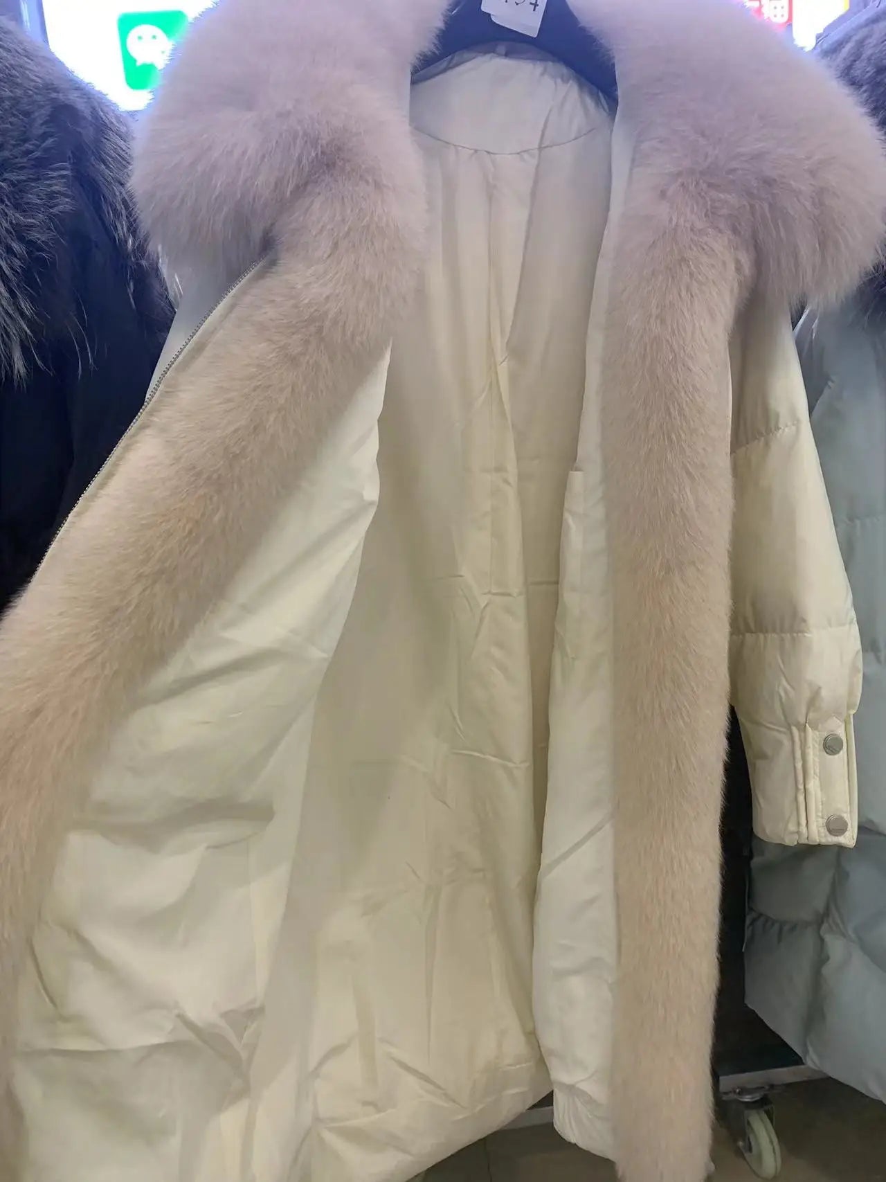 New Winter Coat Women Goose Down Jacket Long Thick Warm Oversized Real Fox Fur Collar Luxury Fashion Outerwear Streetwear