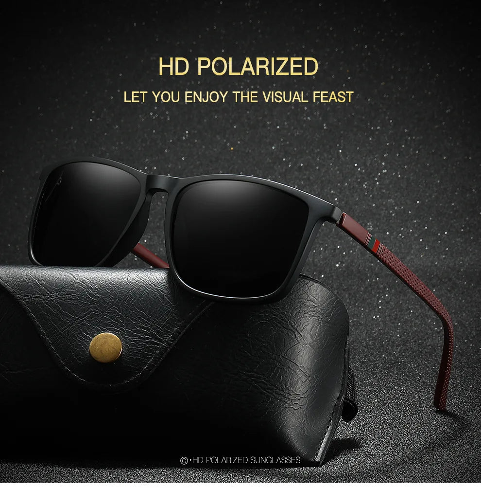 Sports Sunglasses for Men Polarized Comfortable Wear Square Sun Glasses Male Light Weight Eyewear Accessory with Origina UV400