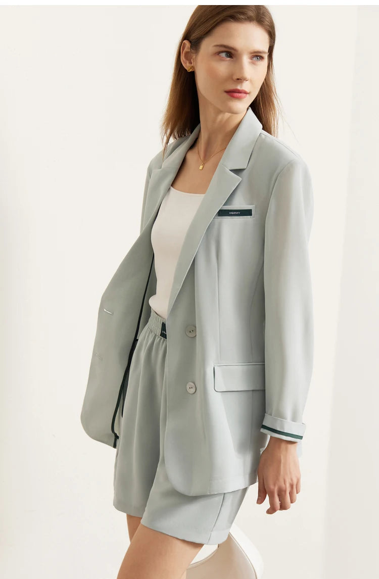 AMII Minimalism Women's blazer Fashion 2024 Summer Blazers Office Lady Elegant Chic Female shorts Separately Sale 72311003