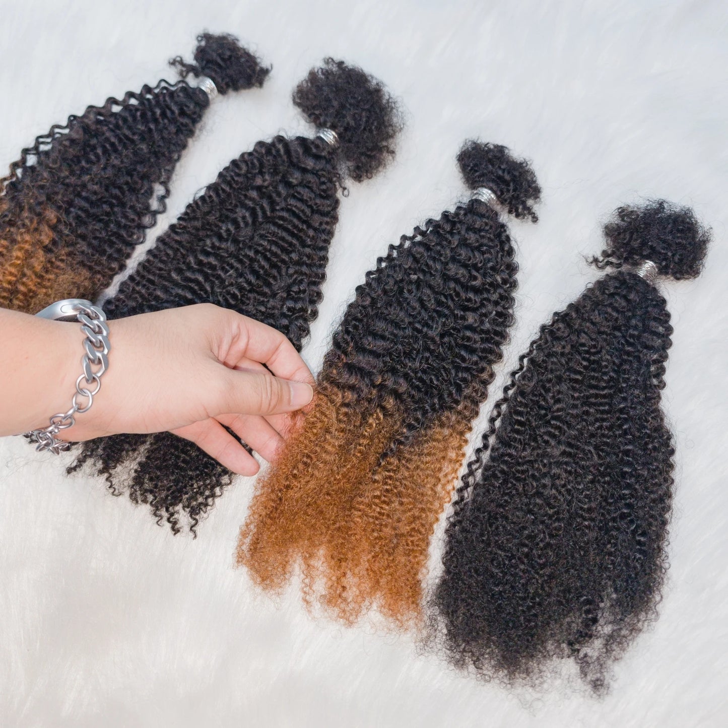 4C Kinky Twist Crochet Braiding Hair 100% Human Hair Bundles Curly Human Hair QVR Afro Kinky Bulk Hair for Dreadlocks Extensions