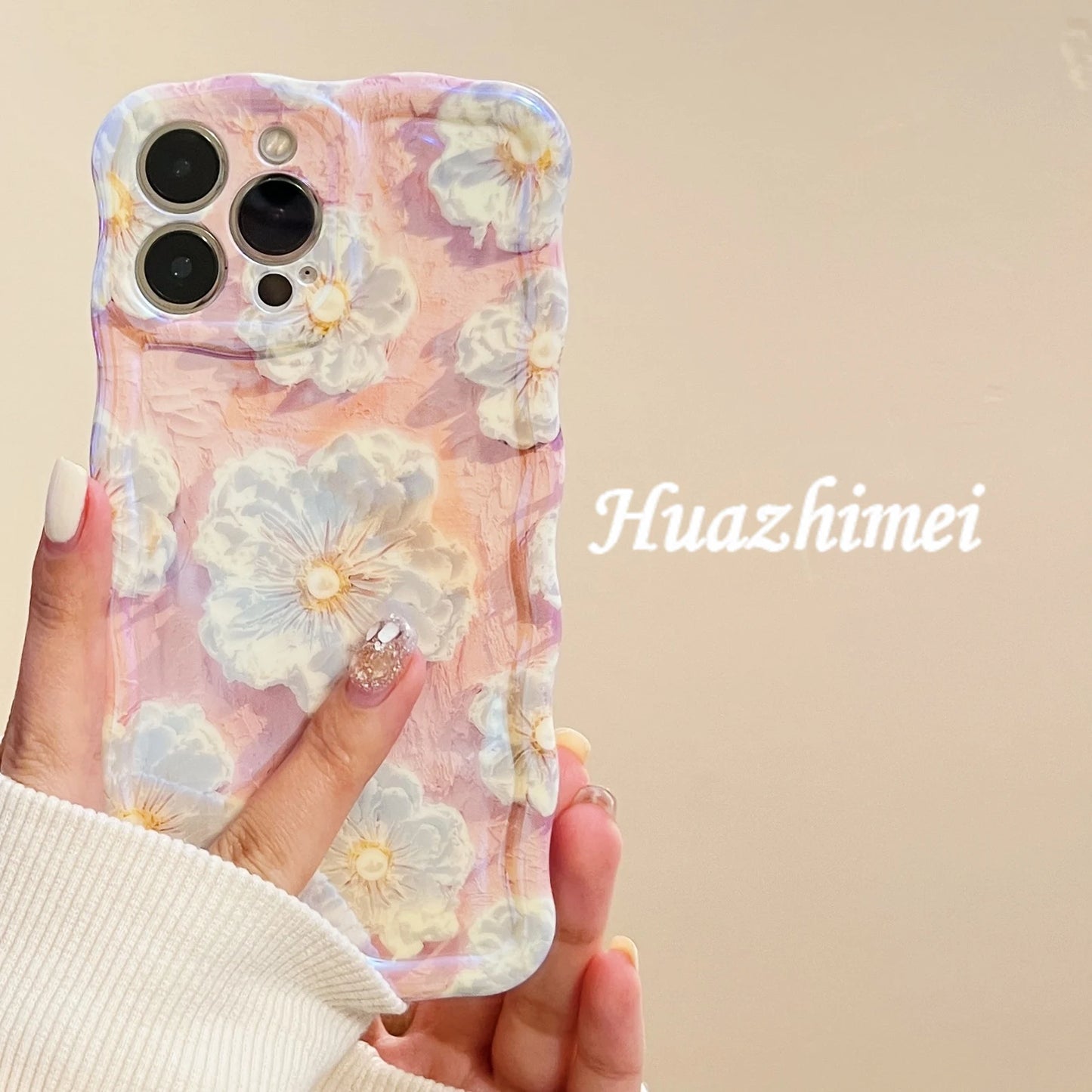 Luxury Laser Flowers Glitter iPhone Case For iPhone 11 12 13 15 16 17 Pro Max Air Plus Fashion Silicone Shockproof Bumper Cover