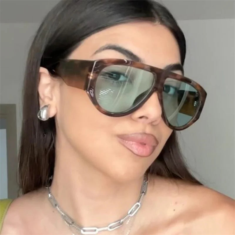 HOT Sun Glasses Unisex Anti-UV Spectacles Oversie Frame Eyeglasses Retro Ornamental Width Temples Sunglasses