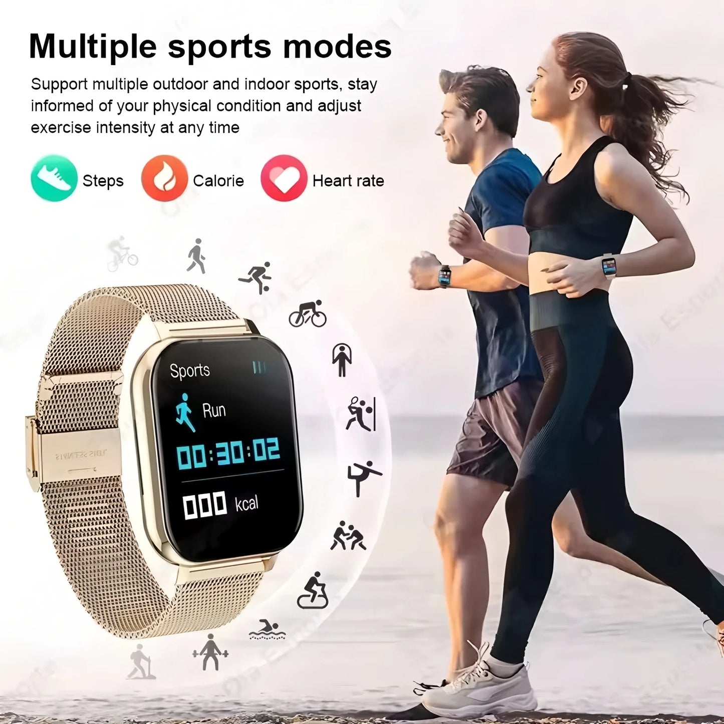 New SmartWatch Men Women 2.02 Amoled BT Call GPS Tracker NFC Sport Waterproof Heart Rate Smart Watch Fitness Tracker