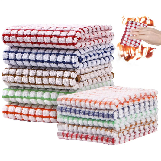 Terry Tea Towels 10Pcs  Kitchen Tea Towels Absorbent Lint Catering Restaurant Cloth Dish Towels Cleaning Cloth Kitchen Cleaning
