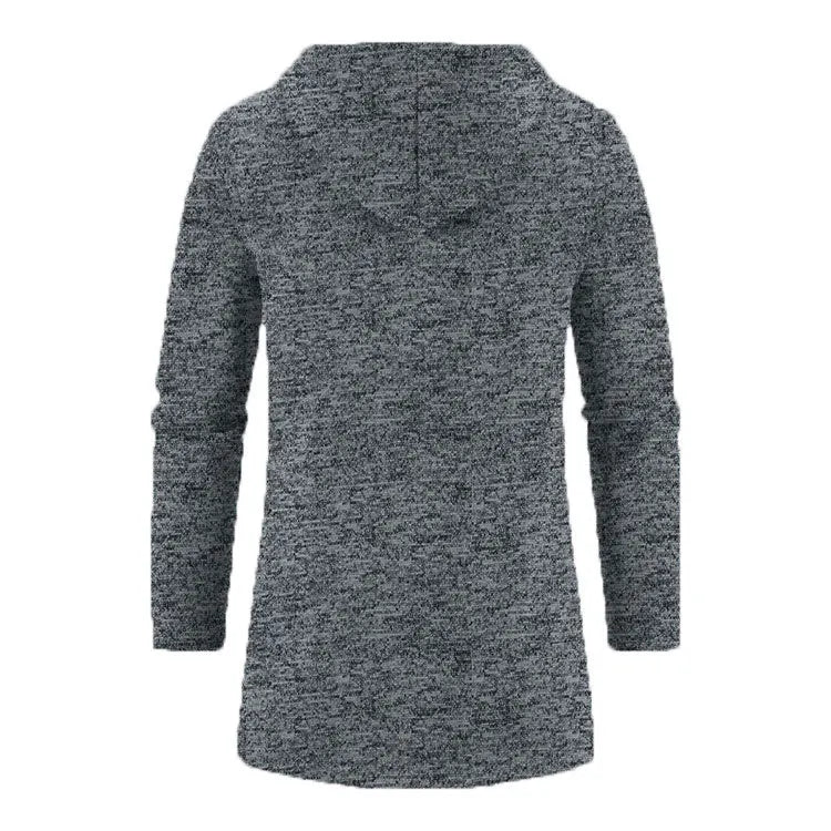 Spring Autumn Men's Hooded Long Jackets Solid Kintting Cardigan Outwear Casual Male Coats Zipper Warm Streetwear Hoodies Jacket