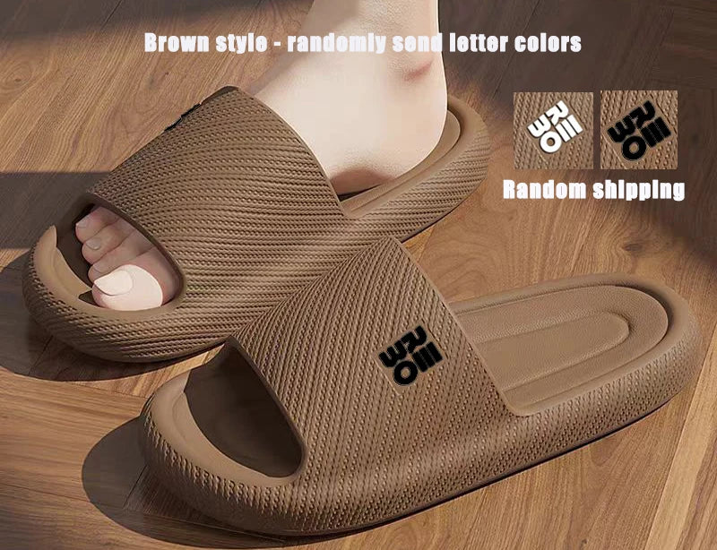 Summer Fashion Slippers Men Shoes Cloud Slippers For Men Home Flat Sandals Massage Flip Flops Couples Bathroom Indoor Slides