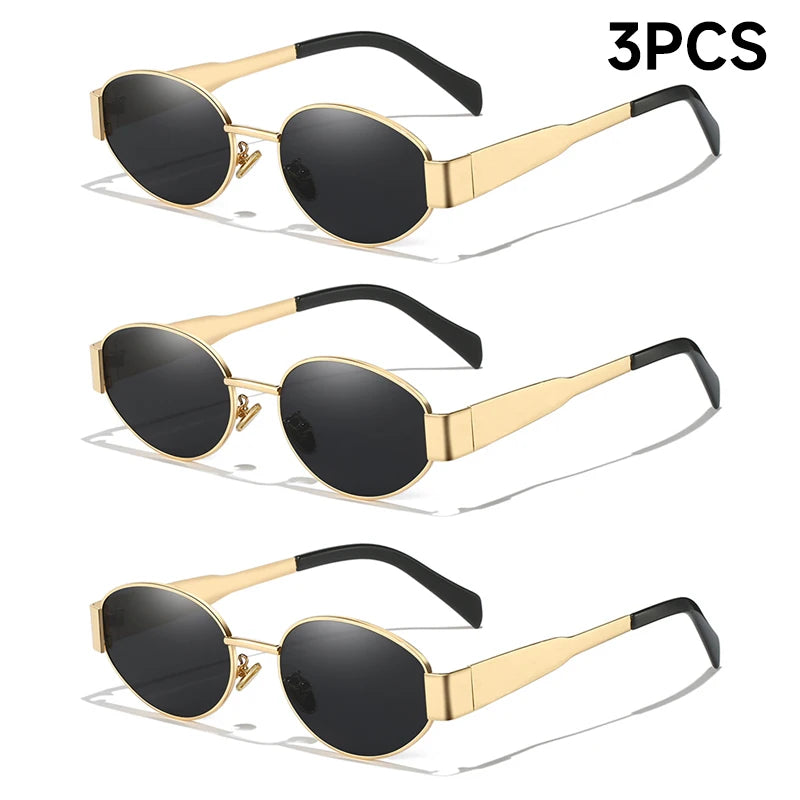 New Sunglasses For Women And Men UV400 Sun Glasses Alloy Oval Eyewear