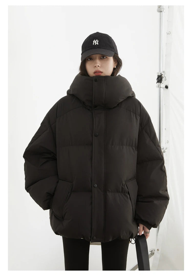 CHIC VEN Women Down Coats New Loose Hooded 90 White Duck Down Down Jacket Female Warm Bread Jacket Autumn Winter 2024