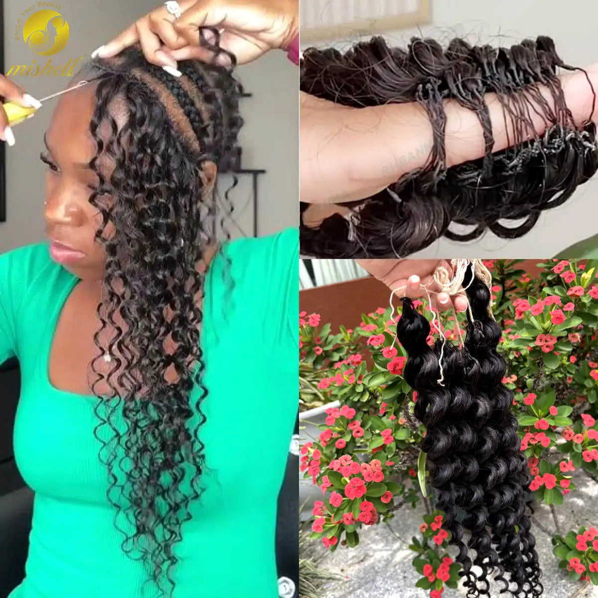 Natural Boho Crochet Braids Human Hair 100g/ Bundle Goddess Box Braids with Soft Curls Bohemian Braids for Black Women