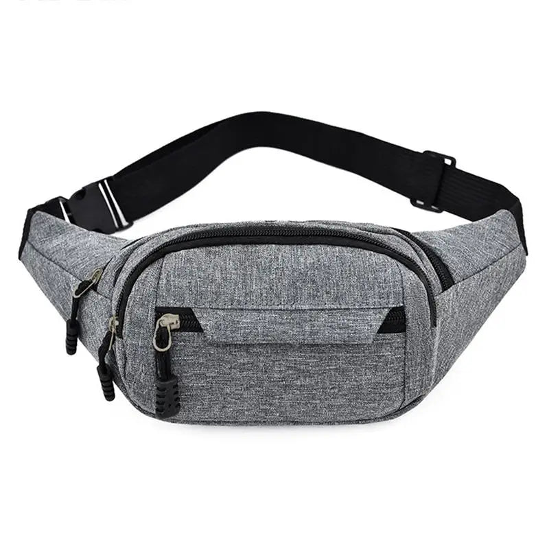 Waist Packs Waterproof Outdoor Sports Bag Unisex Canvas Pouch Fanny Pouch Solid Color Women Men Zipper Crossbody Male Bag