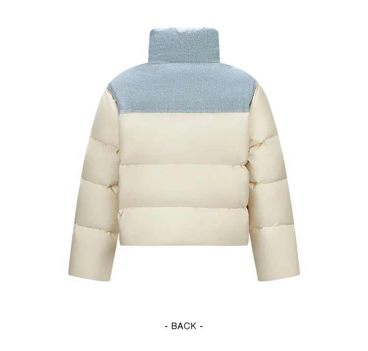 Semir Down Jacket Women Waterproof Patchwork Oversize Stand Collar 2025 Winter New Trendy Coat