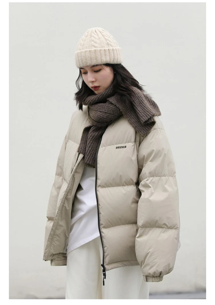 CHIC VEN Women Down Coats Solid 90 White Duck Down Stand Collar Female Down Jacket Warm Ladies Overcoat Autumn Winter 2024