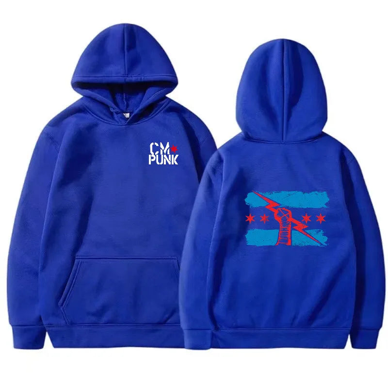 Autumn and Winter New Famous Wrestler Returns to CM Punk Men's Solid Hoodie Fashion Print Street Sports Casual Top Pullover