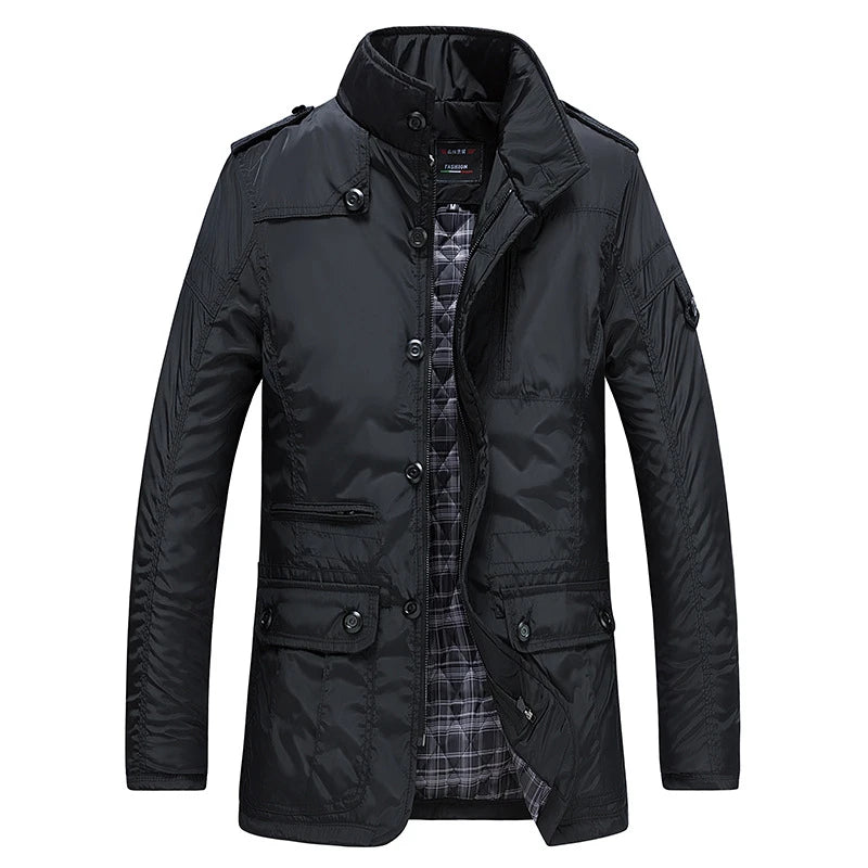 2025 Winter Men Jackets and Coats Casual Windproof Thick Warm Jacket Men's Long Trench Coat Parka Clothing Drop Shipping