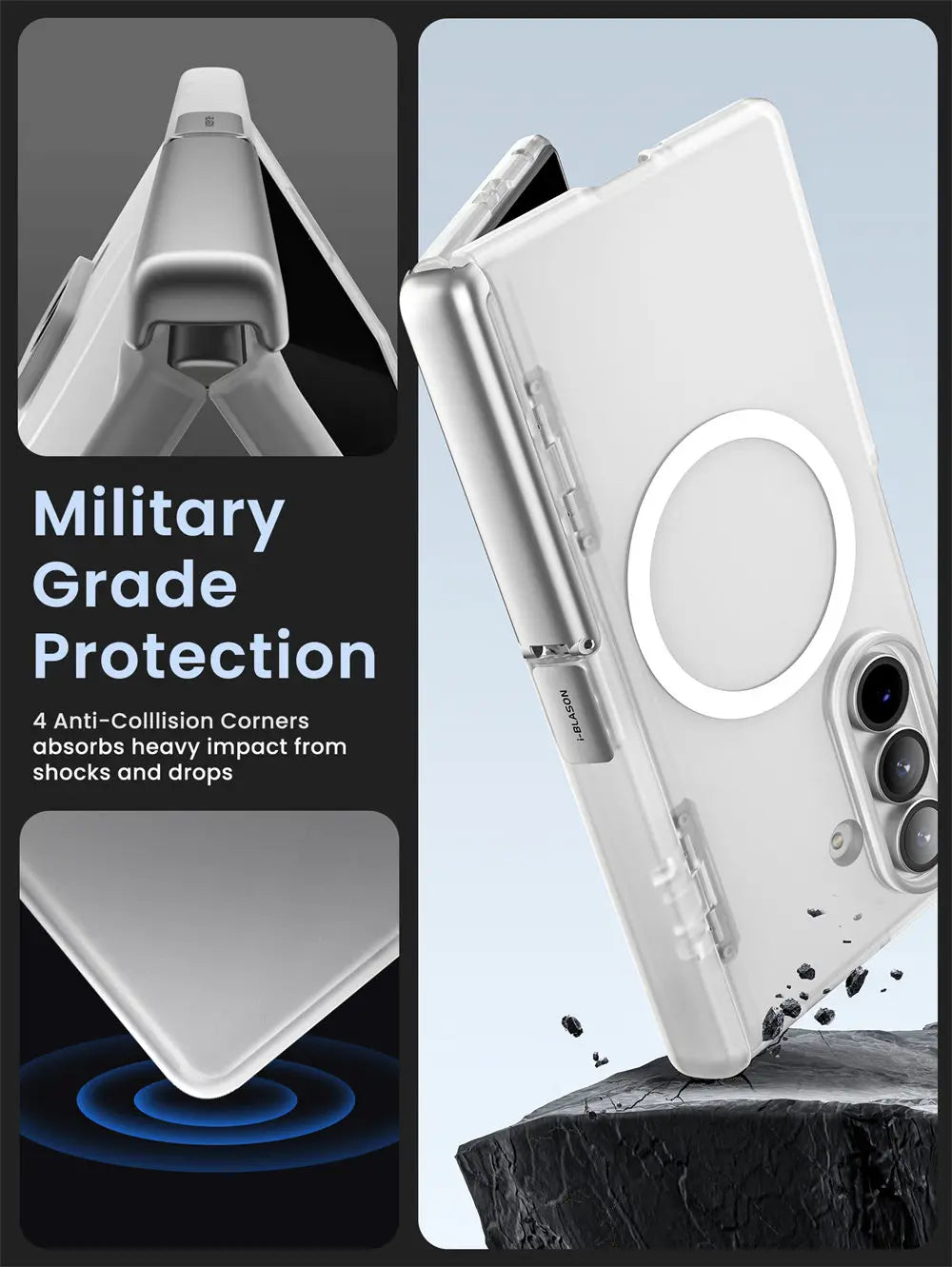 For Samsung Galaxy Z Fold 7 Case I-BLASON Cosmo Full Protective Hinge Protection Magnetic Case with MagSafe Stand & S Pen Holder