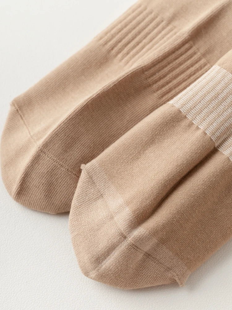 Men's High Quality Business Pure Cotton Socks Solid Color Fashion Casual Long Socks Harajuku Retro Wear-resistant Sports Socks