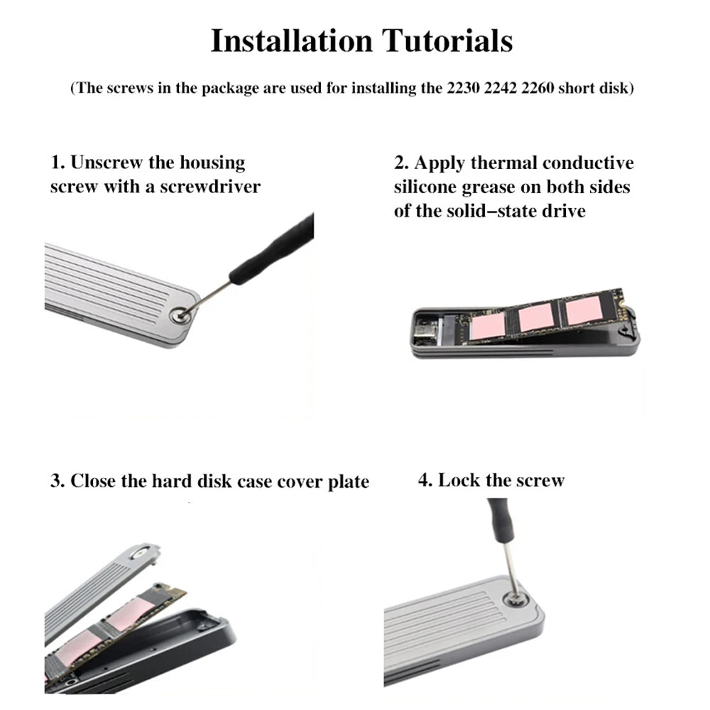 M2 SSD Case NVME SATA with Cover Protector M.2 to USB Type C 3.1 SSD Adapter for NVME PCIE NGFF SATA SSD Disk Box M.2 SSD Case