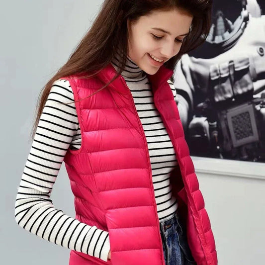 New Down Lightweight White Duck Down Vest Short Sleeveless Vest  Autumn/Winter Slim Fit Ultra Light Down Jacket Women Jackets