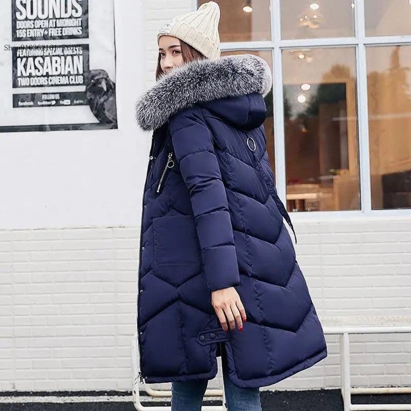 Women's Winter Warm Casual Fashion Long Hooded Jacket Down Jacket