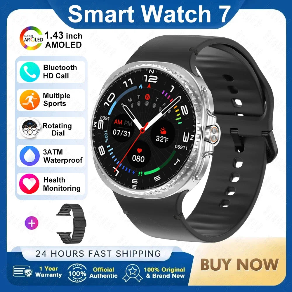 2025 Smart Watch 8 Classic With a 4-Piece Modular Case Structure Rotating Dial More Sports Modes Heart Rate BT Call Smartwatch
