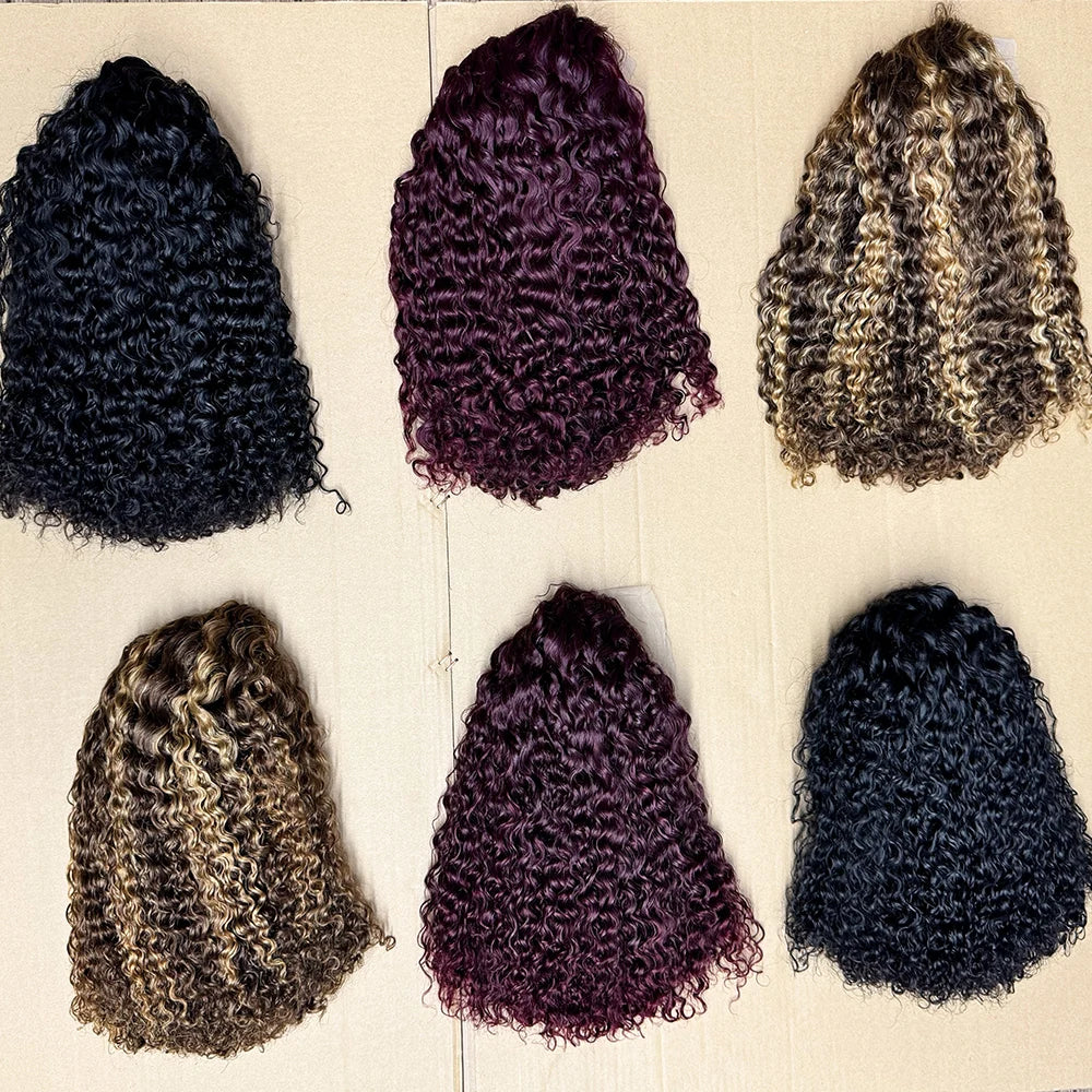 Jerry Curly Double Drawn Wigs 280% Density 13x4 Transparent Lace Frontal Human Hair Pixie Curly Human Hair Wig for Black Women