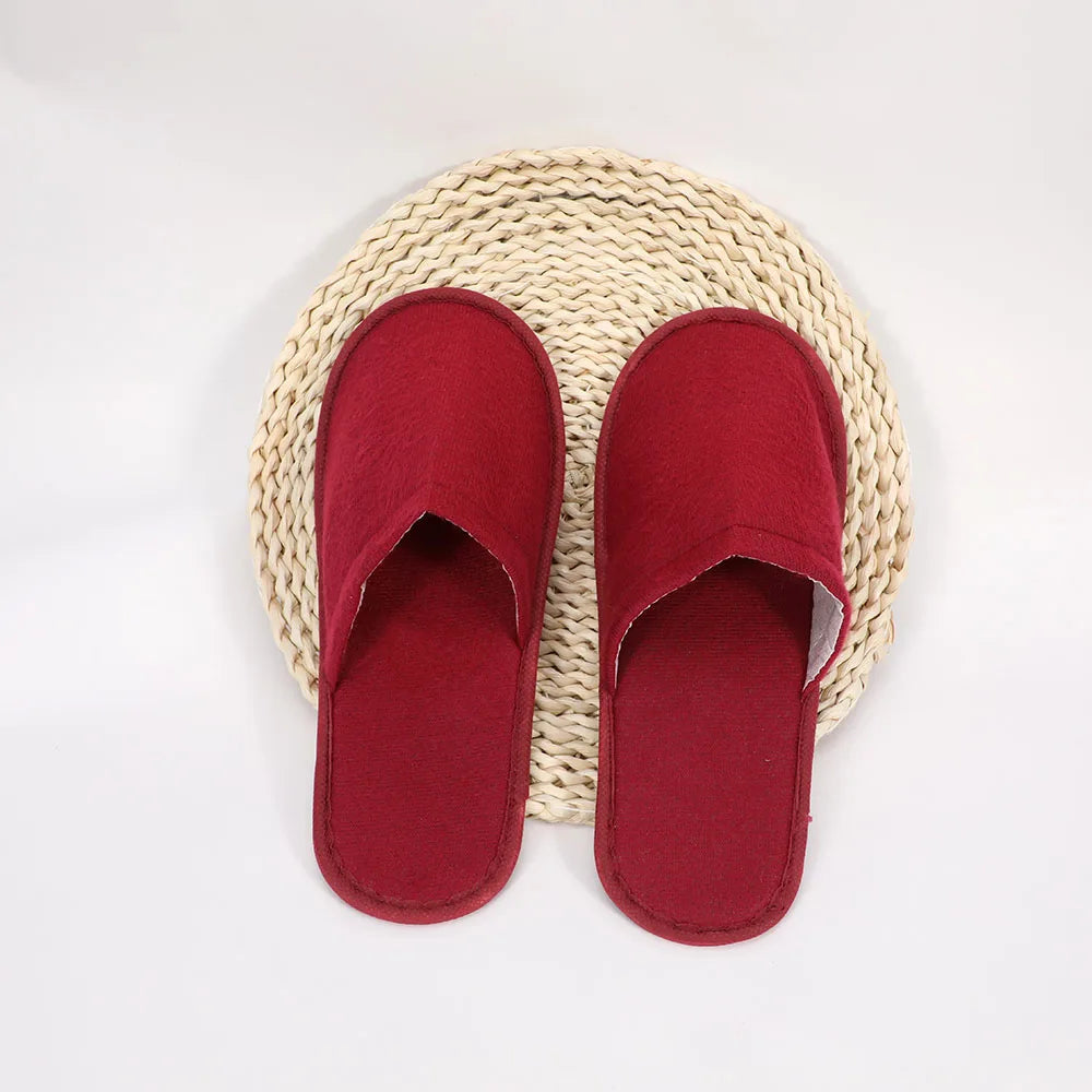 1 Pair Hotel Slippers Men Womens Top Quality Velvet Travel Disposable Cotton Home Hospitality Shoes Cheap SPA Guest Slides
