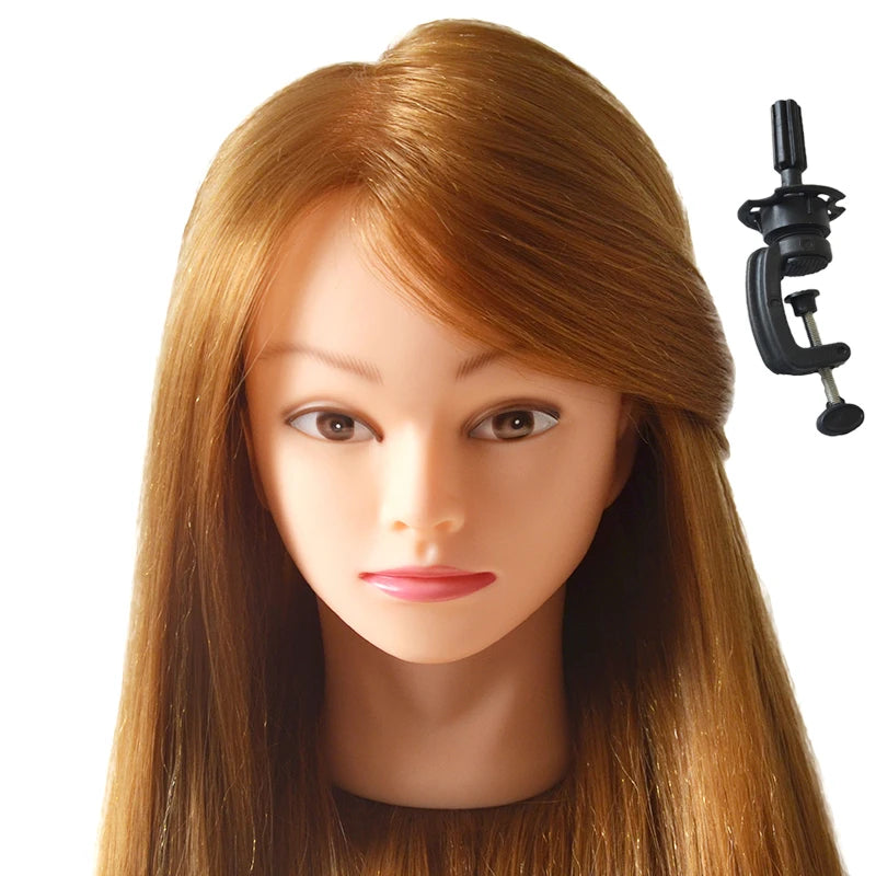 85% Human Hair Mannequin Head Doll Head with Hair Cosmetology Manikin Head Dummy Head for Hot Curl Iron Braiding Hairstyle