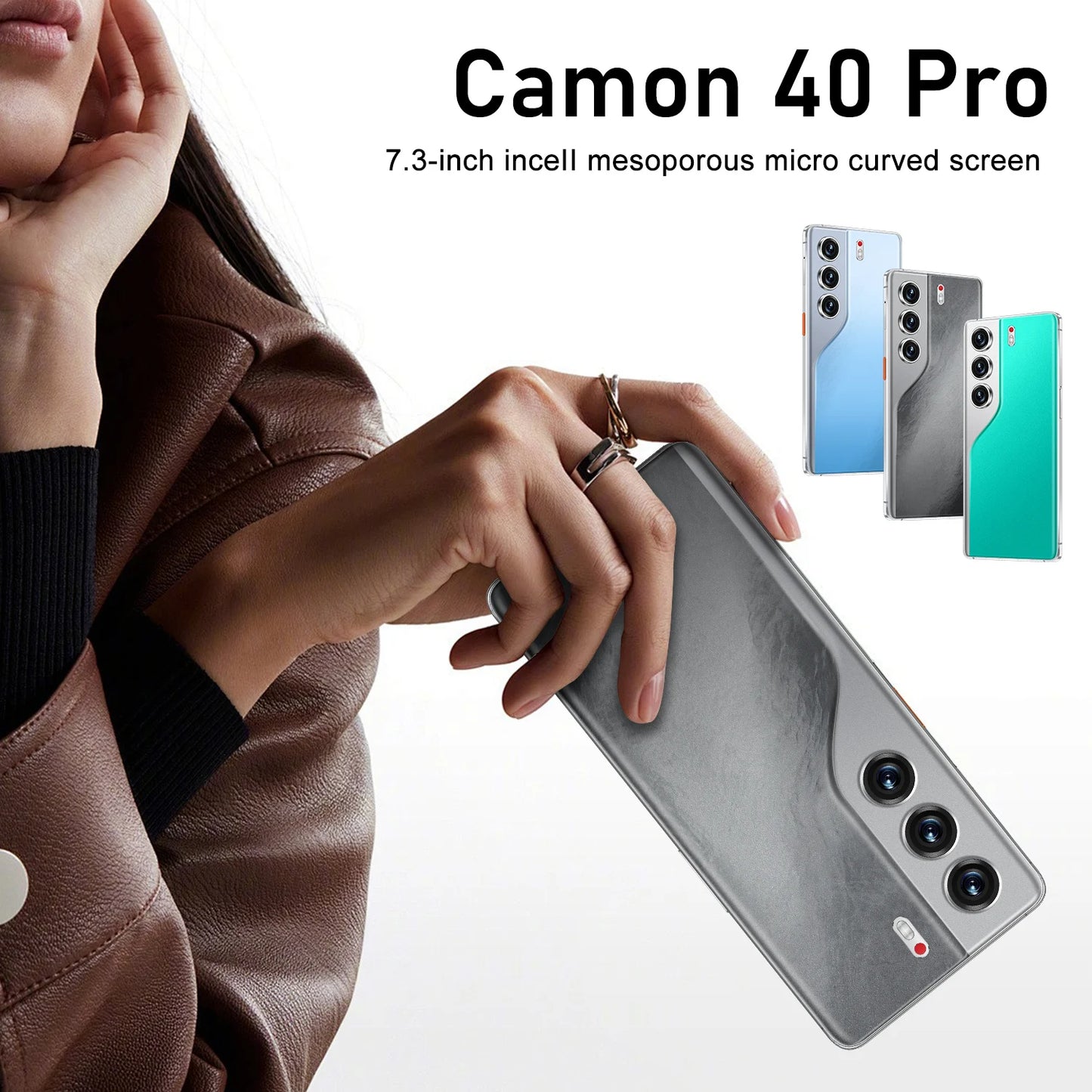 2025 HOT Camon 40 Pro 7.3inch HD Global Edition Original Smart Dual Card 8000mAh Battery Facial Recognition Function