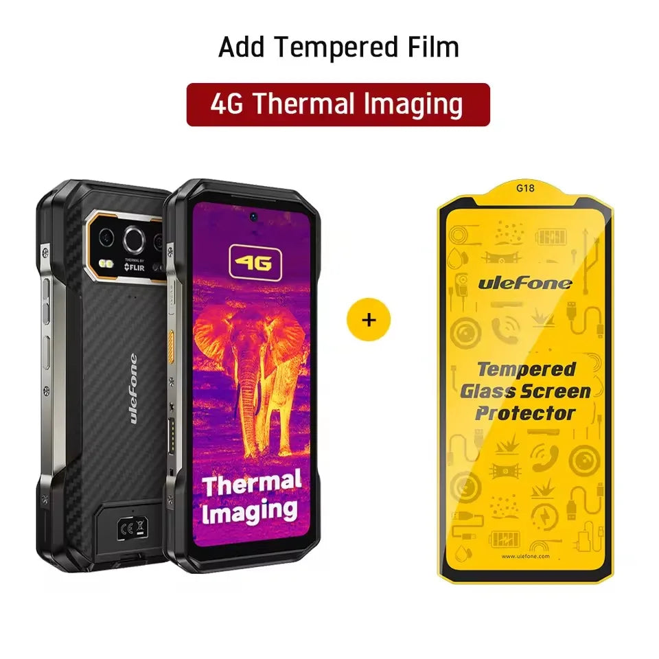 Ulefone Armor 27T Rugged Phone Thermal Imager 12GB+256GB 10600mAh 6.78'' Android 14 Helio G99 Night Vision 4G NFC Smartphone