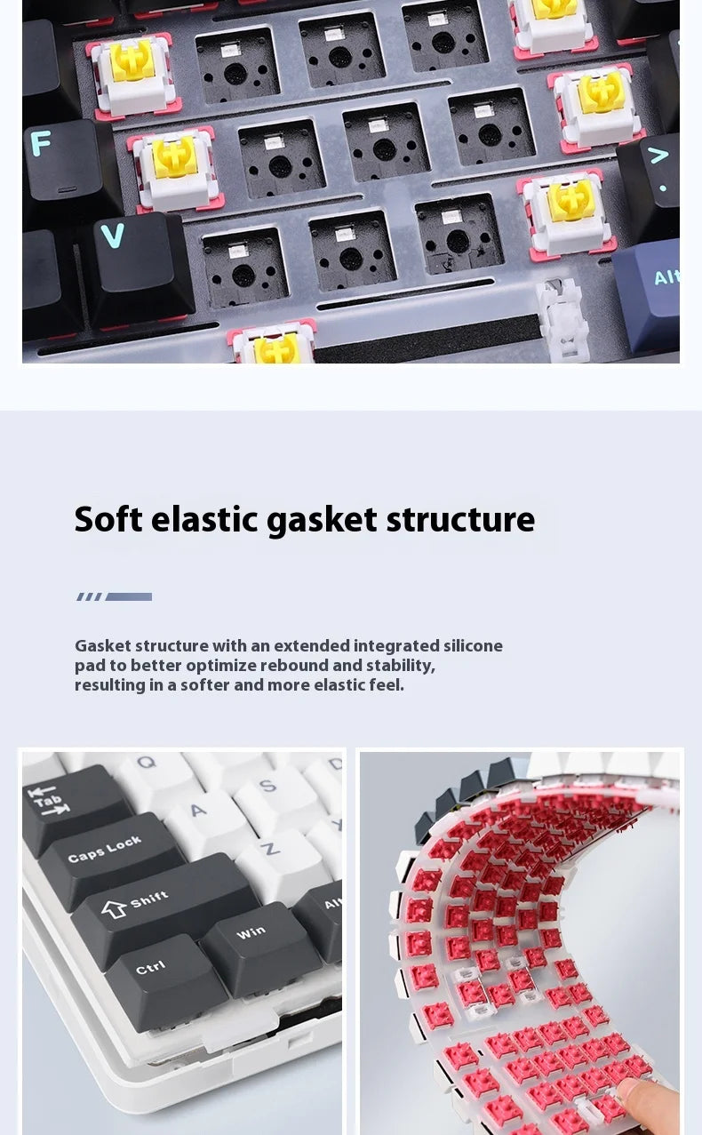 Aula Spider F87 Pro Mechanical Keyboard Wireless Customizable Triple Mode Bluetooth Gaming Esports Computer Side-Engraved Keycap