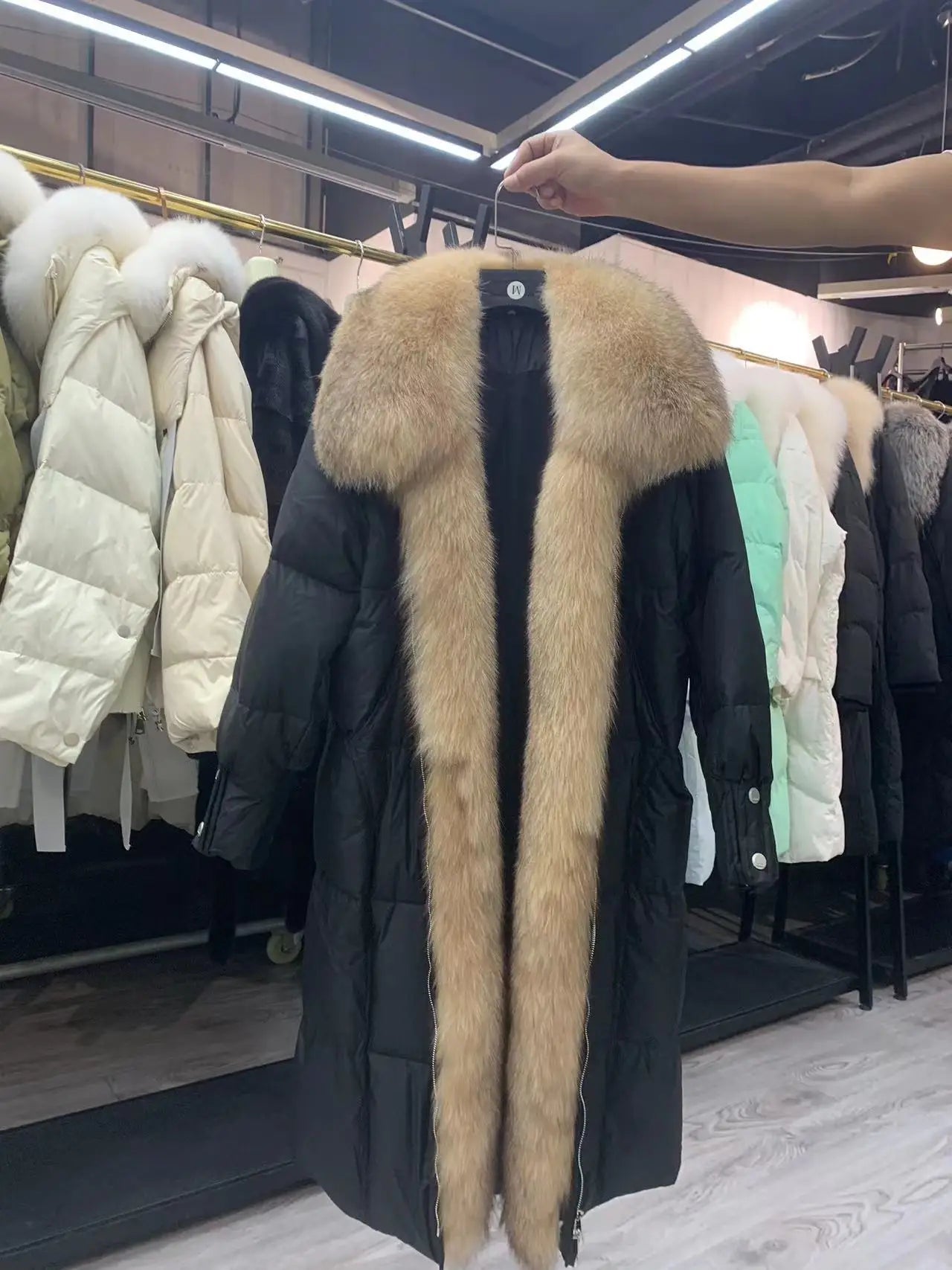 2025 New Winter Women Warm Coat 90% Goose Down Jacket Long Real Fox Fur Collar Thick Luxury Outerwear Female Coat Streetwear