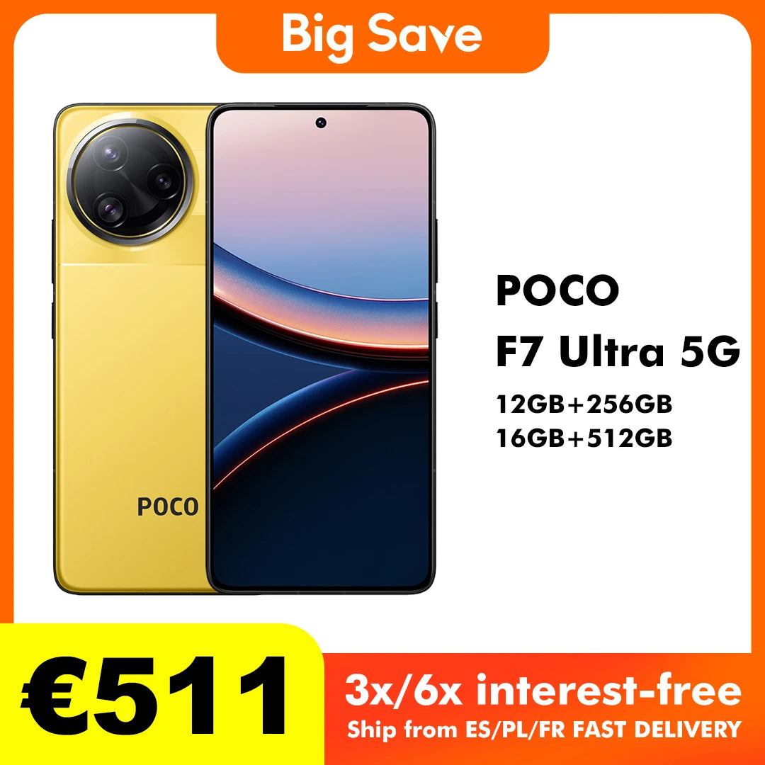POCO F7 Ultra 5G NFC 12GB/256GB 16GB/512GB Global Version Cellphone without Charger All New World Primiere