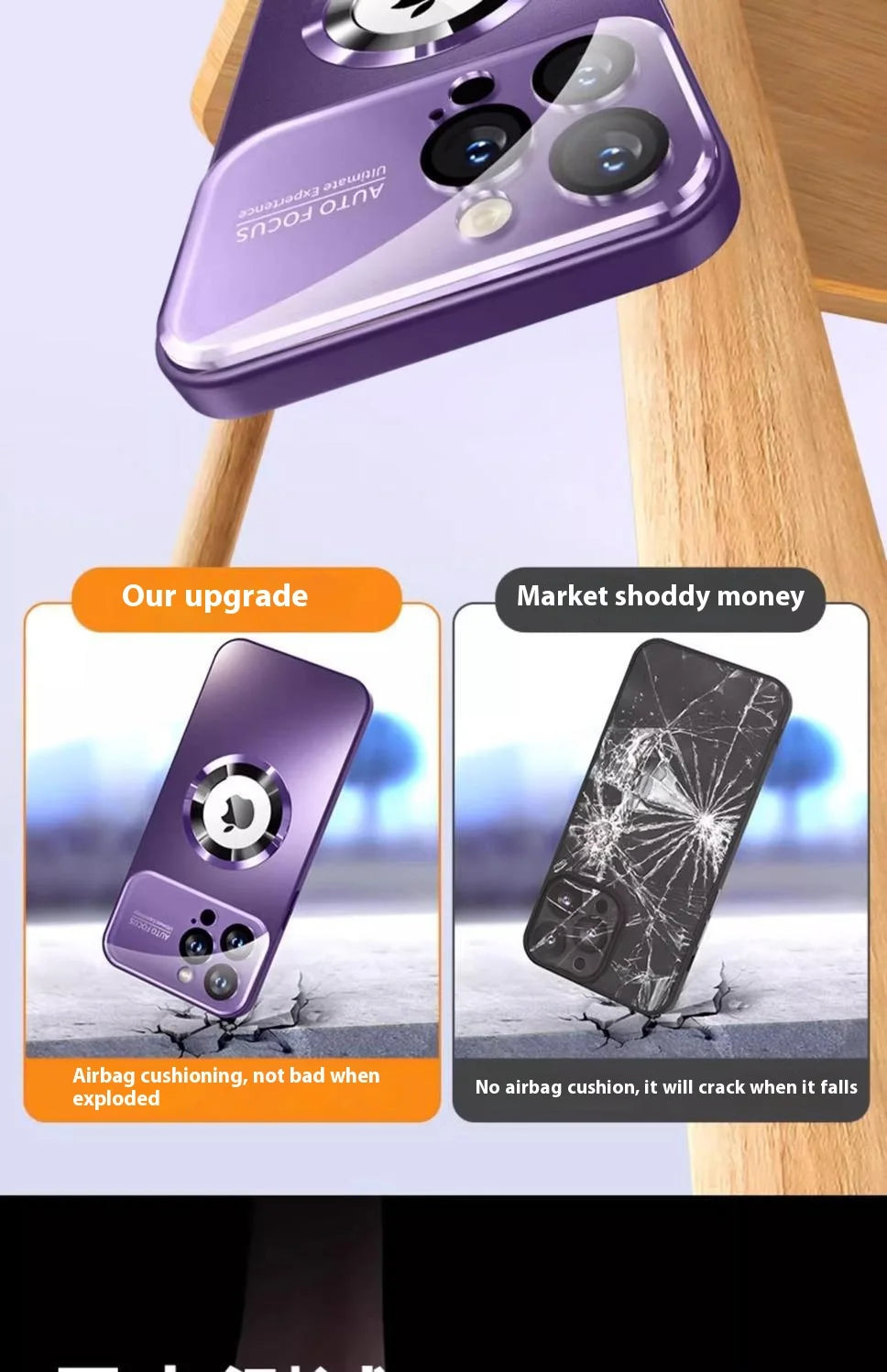 Fashionable Large Window Magnetic Phone Case,For iPhone 16 15 14 13 Pro Max, With Lens Protector,Magsafe Wireless Charging Case