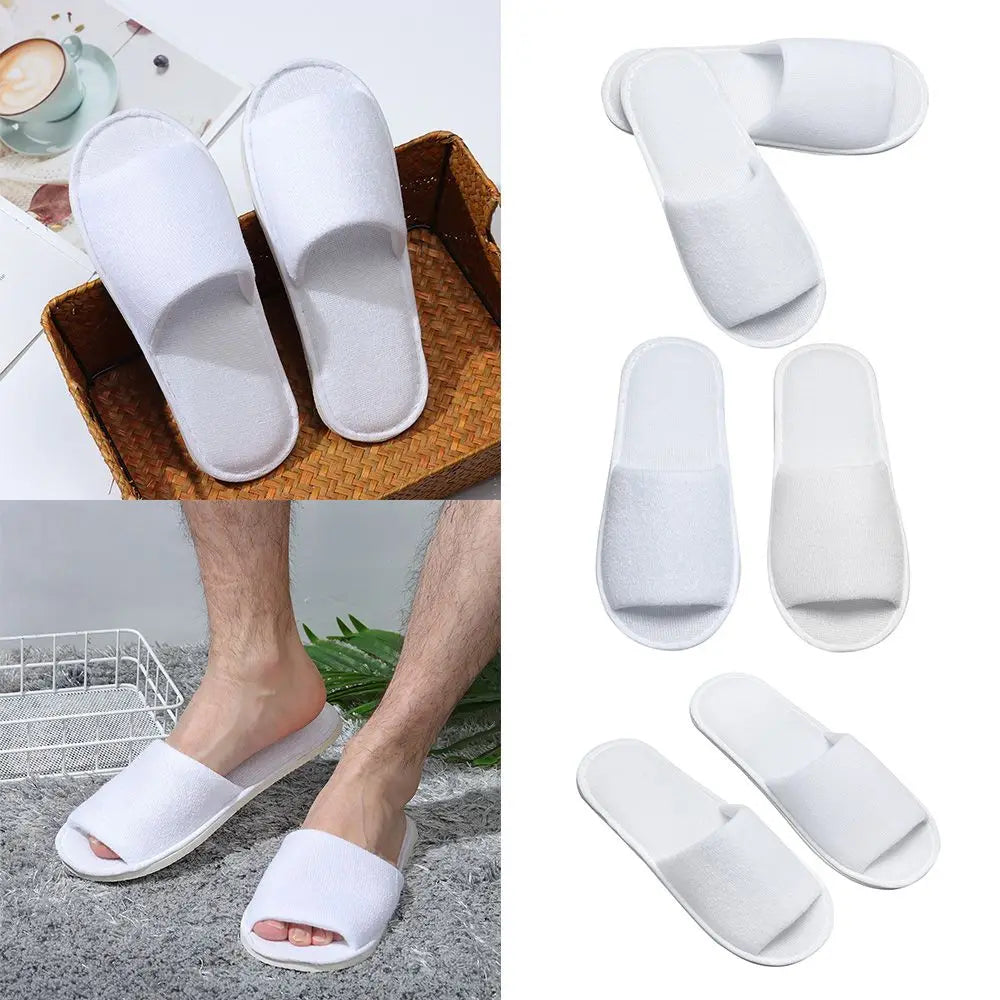5 Pairs Comfortable Breathable Non Slip Sole SPA Guest Slippers Open Toe Slippers Hotel Shoes Hotel Supplies