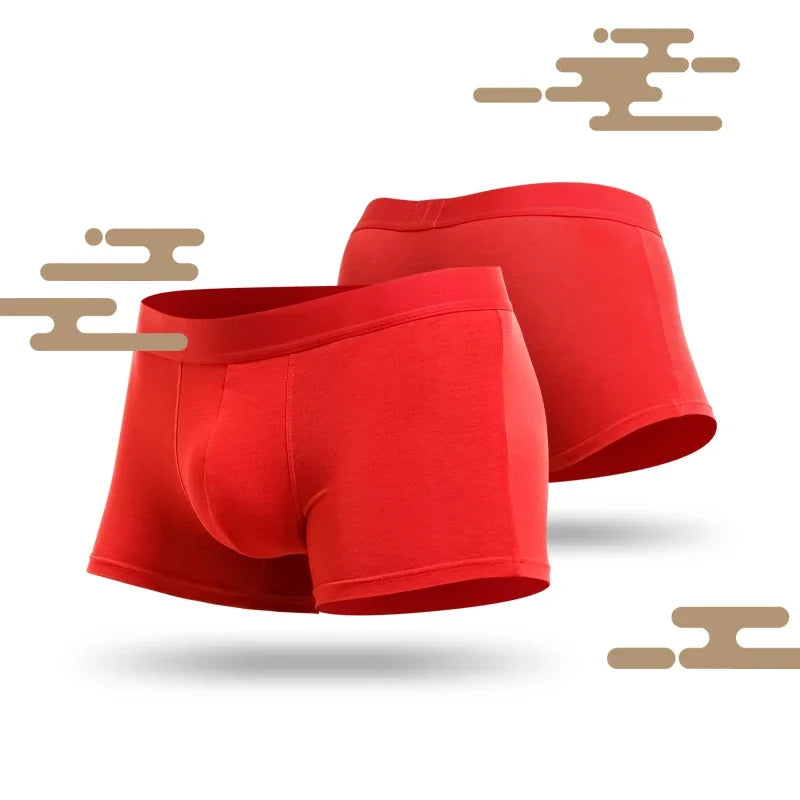 Men's underwear Men's boxers This man's gift is a pig red wedding thin boxers bottom shorts