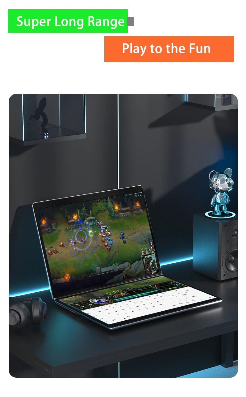 2025 New Mini Dual Screen Laptop 13.5+13.5-inch N100 Dual Touch Screen 180 ° Flipped Office Leisure Entertainment 2-in-1 Notbook