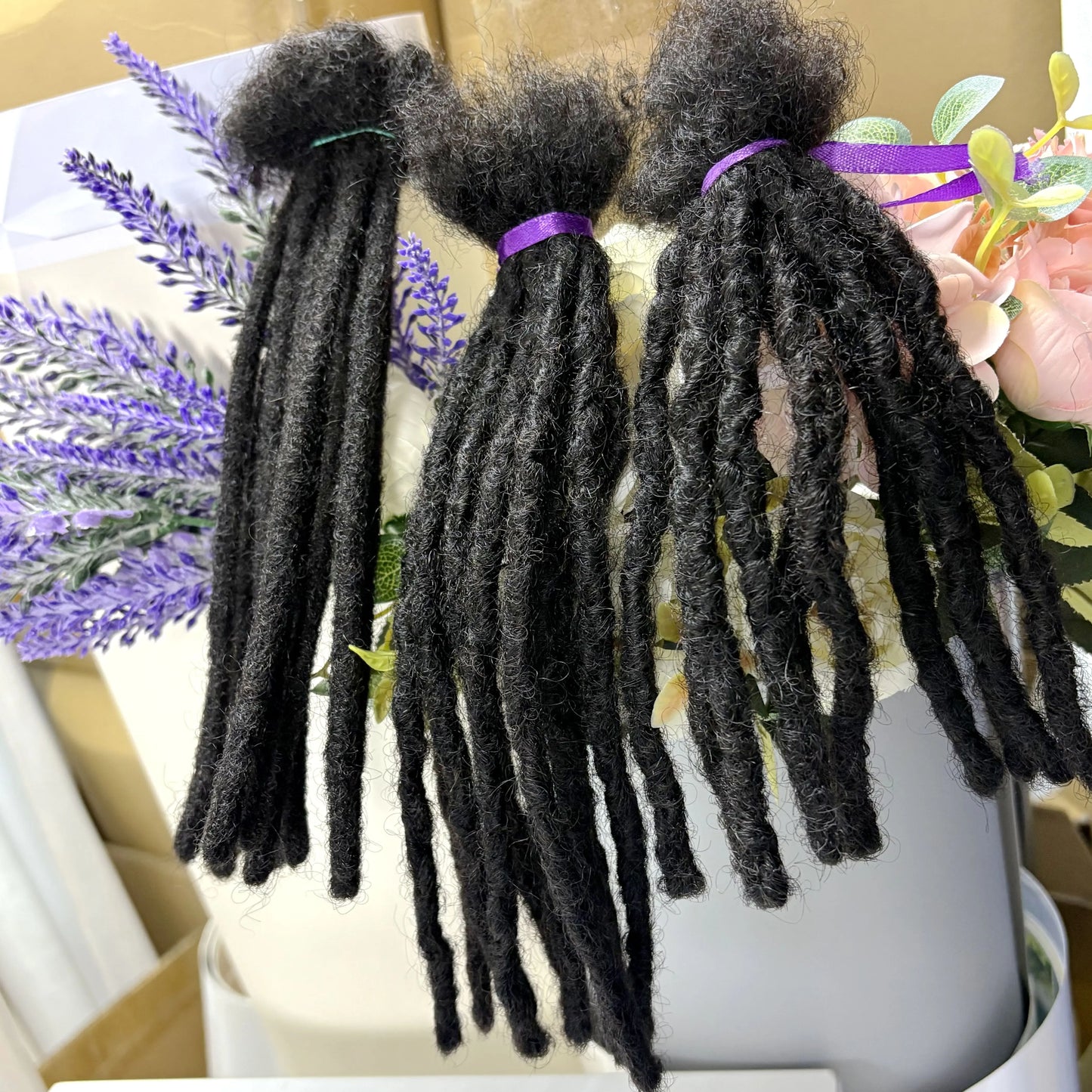 Loc Extension Human Hair 8-14inch 100% Human Hair Handmade Inter Loc Dreadlock Extension with Curly Ends for Men Women Kids