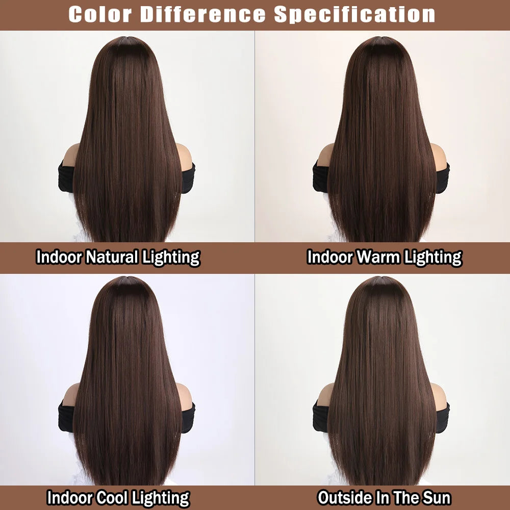 26Inch Colour Wig Long Straight Synthetic Wig for Women Fashion Wig for for Daily Halloween   Costume Party Cosplay ﻿