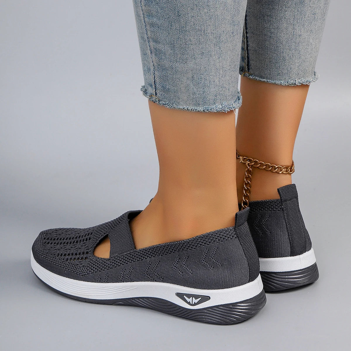 Spring new women's sports shoes, fashionable, breathable, lightweight, non-slip, wear-resistant, casual sports shoes, flat shoes