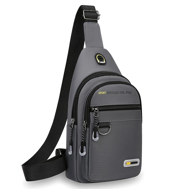 Men's chest bag - multifunctional multi compartment chest bag, durable nylon for outdoor travel, hiking and daily use, sports de