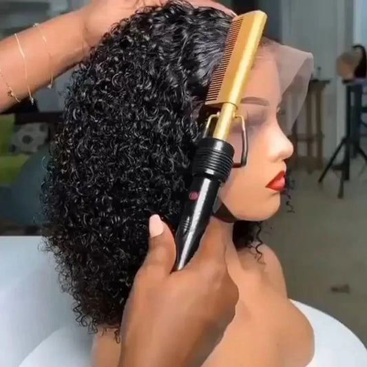 Glueless Wigs 100% Human Hair Ready To Wear Kinky Curly Short Bob Wigs For Women Deep Curly Lace Front Wigs Pre Plucked Natural