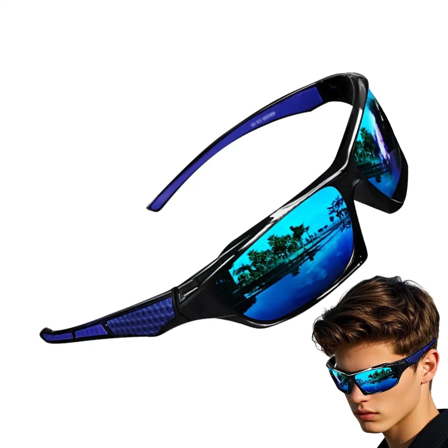 Mens Sun Glasses Lightweight Sun Glasses Polarized Sunglasses Comfortable Lightweight Frame Sport Eyeglasses for Driving Fishing