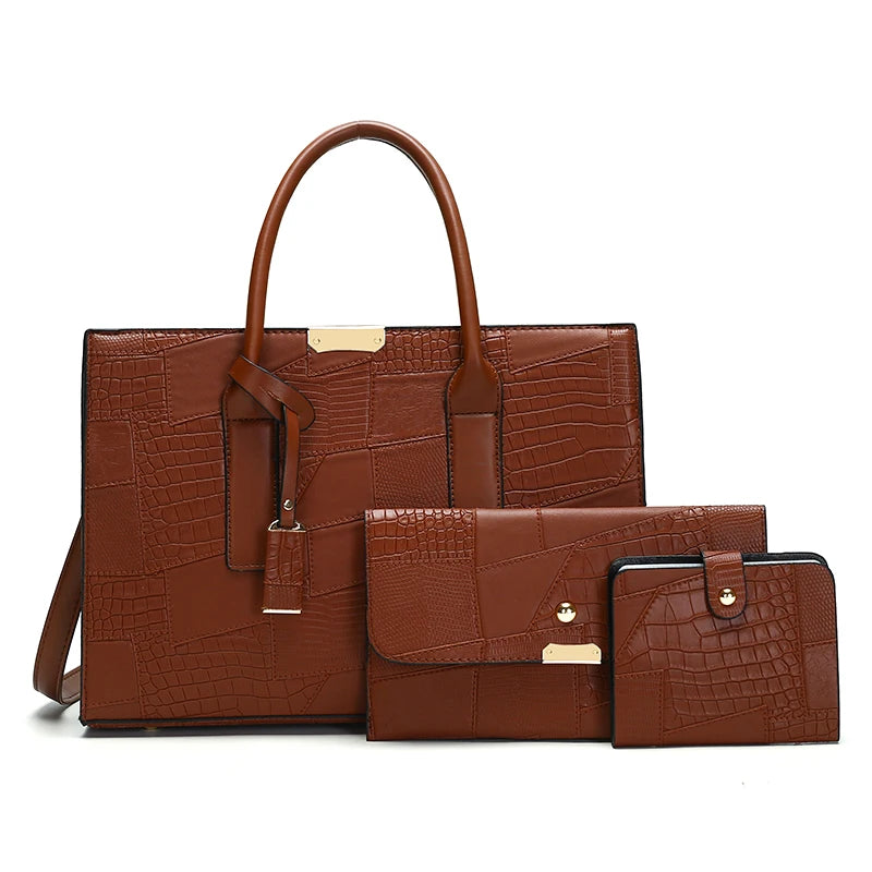 Large Capacity Shopping Bag for Daily Commuting Hand Bags Luxury Shoulder Bags Splicing Pu Leather Handbags Caual Tote New Sac