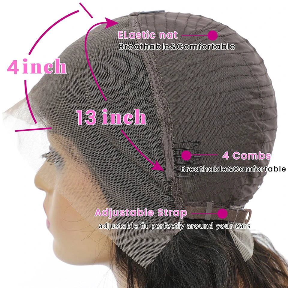 Miss Rola Lace Front Human Hair Wigs Brazilian Remy 100% Human Hair Straight Wig 13*4 Lace Frontal Wig Pre Plucked Middle Ratio