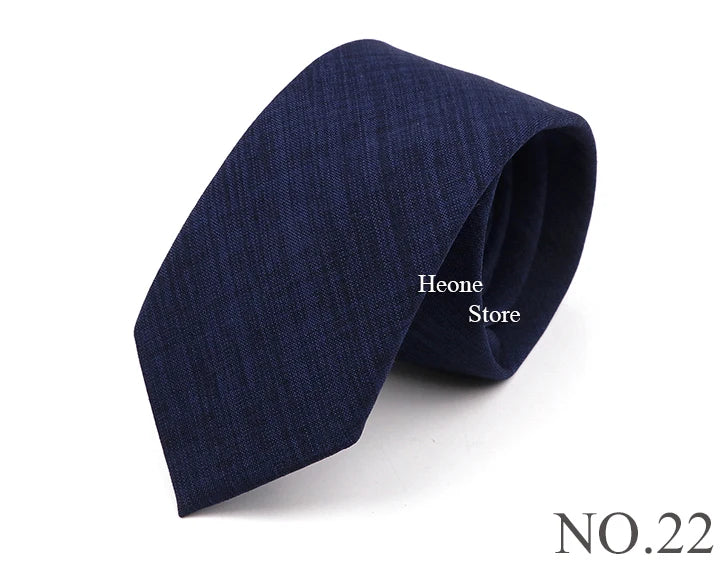 Novelty New Solid Color Ties For Men 100%Cotton Handmade High Quality Necktie Pink Green Orange 6.5cm Skinny Slim Ties Accessory