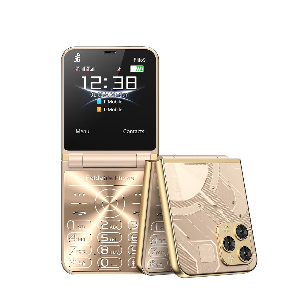 Low Price Sale SERVO Flilo9 3G Flip Mobile Phone 2 SIM Card Speed Dial Blacklist Call Record FM Radio 2.6inch Fold Cellphone MP4